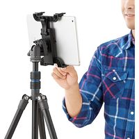 サンワダイレクト iPad・タブレット三脚固定ホルダー（10.5インチiPad Pro/9.7インチiPad対応・三脚アタッチメント・テザー撮影）（直送品）