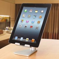 サンワダイレクト iPad・タブレット縦置きスタンド（アルミ・横置き対応・シルバー） 200-STN005 1個（直送品）