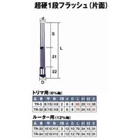 SルータービットTR-34超硬1段フラッシュ片面12 061265 ライト精機（直送品）