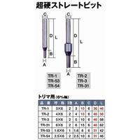 SルータービットTR-31超硬ストレート 6×6 061262 ライト精機（直送品）