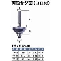 SルータービットTR-41両段サジ面コロ付 2.5分 061272 ライト精機（直送品）