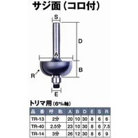 SルータービットTR-14サジ面 3分 コロ付 061244 ライト精機（直送品）