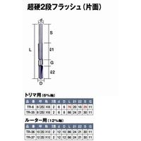 SルータービットTR-36超硬2段フラッシュ片面10 061267 ライト精機（直送品）