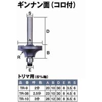 S ルータービットTR-9ギンナン面 2分 コロ付 061239 ライト精機（直送品）