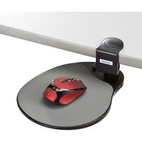 サンワダイレクト マウステーブル（360度回転・クランプ式・ポリエチレン布マウスパッド・ブラック・エルゴノミクス） 200-MPD003 1個（直送品）