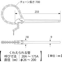 トップ工業 チェーンレンチ TW-230N 544374 1個