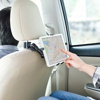 サンワダイレクト iPad・タブレット車載ヘッドレストアーム（後部座席向け・7～11インチ対応） 200-CAR044 1個（直送品）