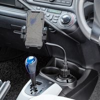 サンワダイレクト スマートフォン用車載ホルダー（ドリンクホルダー・カップホルダー・フレキシブルアーム・ホルダー調整・ワンタッチ取り外し） 1個（直送品）