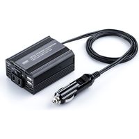 サンワダイレクト カーインバーター（ACコンセント・USB電源・120W・12V・アルミ筐体・2.4A USB充電対応・擬似正弦波） 1個（直送品）