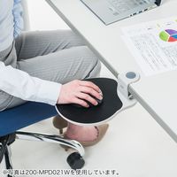サンワダイレクト マウステーブル（360度回転・クランプ式・硬質プラスチックマウスパッド・ブラック） 200-MPD021BK 1個（直送品）