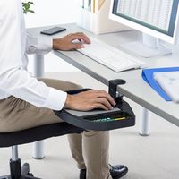 サンワダイレクト マウステーブル（360度回転・クランプ式・小物収納スペース付き） 200-MPD023BK 1個（直送品）