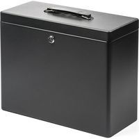 サンワダイレクト 鍵付きファイルボックス（マイナンバー対策・取手付き・書類入れ・A4ファイル収納可能・セキュリティボックス・ブラック） 1個（直送品）