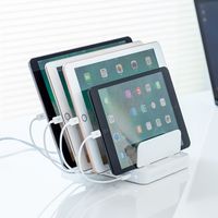 サンワダイレクト 充電器ステーション（USB充電器・スマホ・タブレット対応・最大9.6A/60W・6ポート搭載） 700-AC020W 1個（直送品）