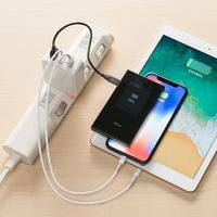 サンワダイレクト USB充電器（3ポート・合計4.8A・スマホ充電器・出張・旅行・コンパクトサイズ） 700-AC022W 1個（直送品）