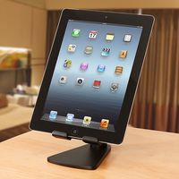 サンワダイレクト iPad・タブレットPCアルミスタンド（縦置・横置き対応・ブラック） 200-STN005BK 1個（直送品）