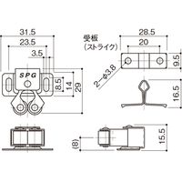 サヌキ ユニクロ ローラーキャッチ 中 小袋入 R320 1箱（60個入）（直送品）