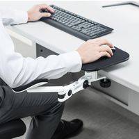 サンワダイレクト エルゴノミクスアームレスト（アームレスト・エルゴノミクス・マウスパッド付き・クランプ式・ホワイト） 200-TOK010W 1個（直送品）