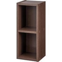 サンワダイレクト メディアラック（2段・木製・収納ラック・隙間収納・スリムラック・ブラウン） 200-FCD060BR 1個（直送品）