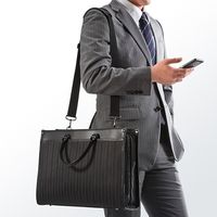 サンワダイレクト ストライプビジネスバッグ（大容量タイプ） 200-BAG088 1個（直送品）