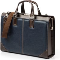 サンワダイレクト ダレスバッグ（ビジネスバッグ・日本製・ショルダーベルト付属・2WAY・デニム使用・鍵付・ネイビー） 200-BAG145NV 1個（直送品）