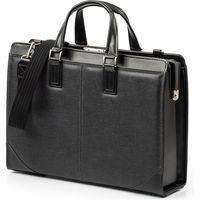 サンワダイレクト ダレスバッグ（ビジネスバッグ・日本製・ショルダーベルト付属・2WAY・デニム使用・鍵付・ブラック） 200-BAG145BK 1個（直送品）