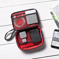 サンワダイレクト トラベルポーチ（PC周辺収納ポーチ・充電器ポーチ・ブラック） 200-BAGIN005BK 1個（直送品）