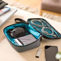 サンワダイレクト トラベルポーチ（PC周辺収納ポーチ・充電器ポーチ・グレー） 200-BAGIN005GY 1個（直送品）