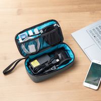 サンワダイレクト トラベルポーチ（メンズ・充電器ポーチ・収納ポーチ用・グレー） 200-BAGIN006GY 1個（直送品）