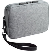 サンワダイレクト ガジェットポーチ（モバイルバッテリー・Wi-Fiルーター・パスポート・iPhone・ケーブル収納・Mサイズ・グレー） 1個（直送品）