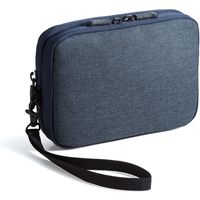 サンワダイレクト ガジェットポーチ（モバイルバッテリー・Wi-Fiルーター・パスポート・iPhone・ケーブル収納・Mサイズ・ネイビー） 1個（直送品）