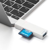 サンワダイレクト USB Type-Cカードリーダー（カードリーダー・SD・microSD・USBハブ・スライドキャップ） 1個（直送品）