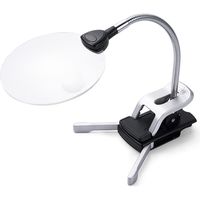 サンワダイレクト スタンドルーペ(拡大鏡・LEDライト付・クリップ対応・レンズ径11cm) 400-LPE014 1個（直送品）