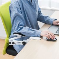 サンワダイレクト エルゴノミクスアームレスト（アームレスト・エルゴノミクス・クランプ式・ホワイト） 200-TOK011W 1個（直送品）