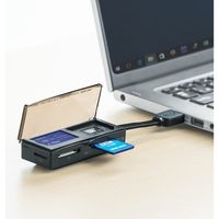 サンワダイレクト メモリーカードケース付きカードリーダー 400-ADR316BK 1個（直送品）