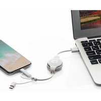 サンワダイレクト 3in1 充電ケーブル ライトニング マイクロUSB USB Type-C巻取りケーブル 500-IPLMM020 1本（直送品）
