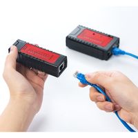サンワダイレクト LANテスター（LANケーブル/RJ-45・モジュラーケーブル/RJ-11対応・LEDライト内蔵・親機・子機脱着可能） 1個（直送品）