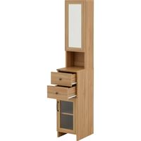 佐藤産業 DOLLY（ドリー） ミラー付収納ラック 幅300×奥行400×高さ1700mm ナチュラル DO170-30MR DNA 1台（直送品）