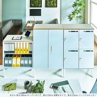 【組立設置込】Garage ハイベースL6収納庫 オープンセット GL6S-G105E 幅800×奥行400×高さ1330mm ペールグレー 1台（直送品）