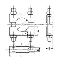 アカギ 固定U字2型鉄製 A10614 65A A10614-0074 1個（直送品）