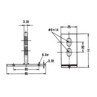 アカギ ステン溶接T足 A10388 150H A10388-0067 1セット(5個)（直送品）