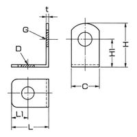 アカギ 置式用L金具 A10595 NO.5 A10595-0058 1セット(10個)（直送品）
