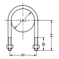 アカギ 足長Uボルト+30 A10599 W1/2X125A A10599-0112 1セット(10個)（直送品）