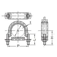 アカギ ステン防振Uバンド A10631 125A A10631-0111 1個（直送品）