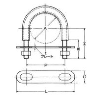 アカギ デップステンUボルト A10626 SG50 A10626-0361 1セット(3個)（直送品）