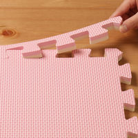 アイリスオーヤマ ジョイントマット 62×62×厚み1.8cm ピンク×ベージュ JTMR-616 1セット(16枚入)