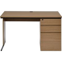 【車上渡し】アール・エフ・ヤマカワ ワーキングデスク 片袖机 幅1200×奥行700×高さ700mm ウォルナット 1台（直送品）