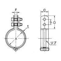 アカギ ステン立バンド A10349 65A A10349-0088 1セット(6個)（直送品）