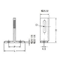 アカギ 一ツ穴T足 A10368 32X150H A10368-0172 1セット(10個)（直送品）