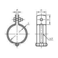 アカギ ステン吊バンド A10198 200A A10198-0132 1セット(2個)（直送品）