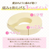 Netforce 円座 U字クッション マタニティ 病院 産後 妊婦 痔 床ずれ ベージュ 1個（直送品）